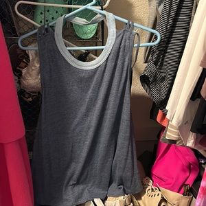 Blue open back free people tank